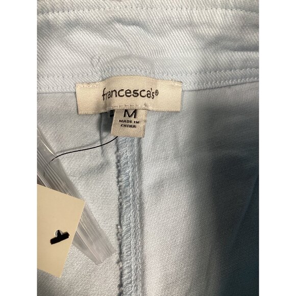 Francesca’s Light Blue Denim High Waist Pleated Shorts With Buttons Size M NWT - Picture 5 of 10